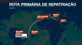 Avião com brasileiros repatriados de Gaza deixa Egito e decola rumo a Brasília